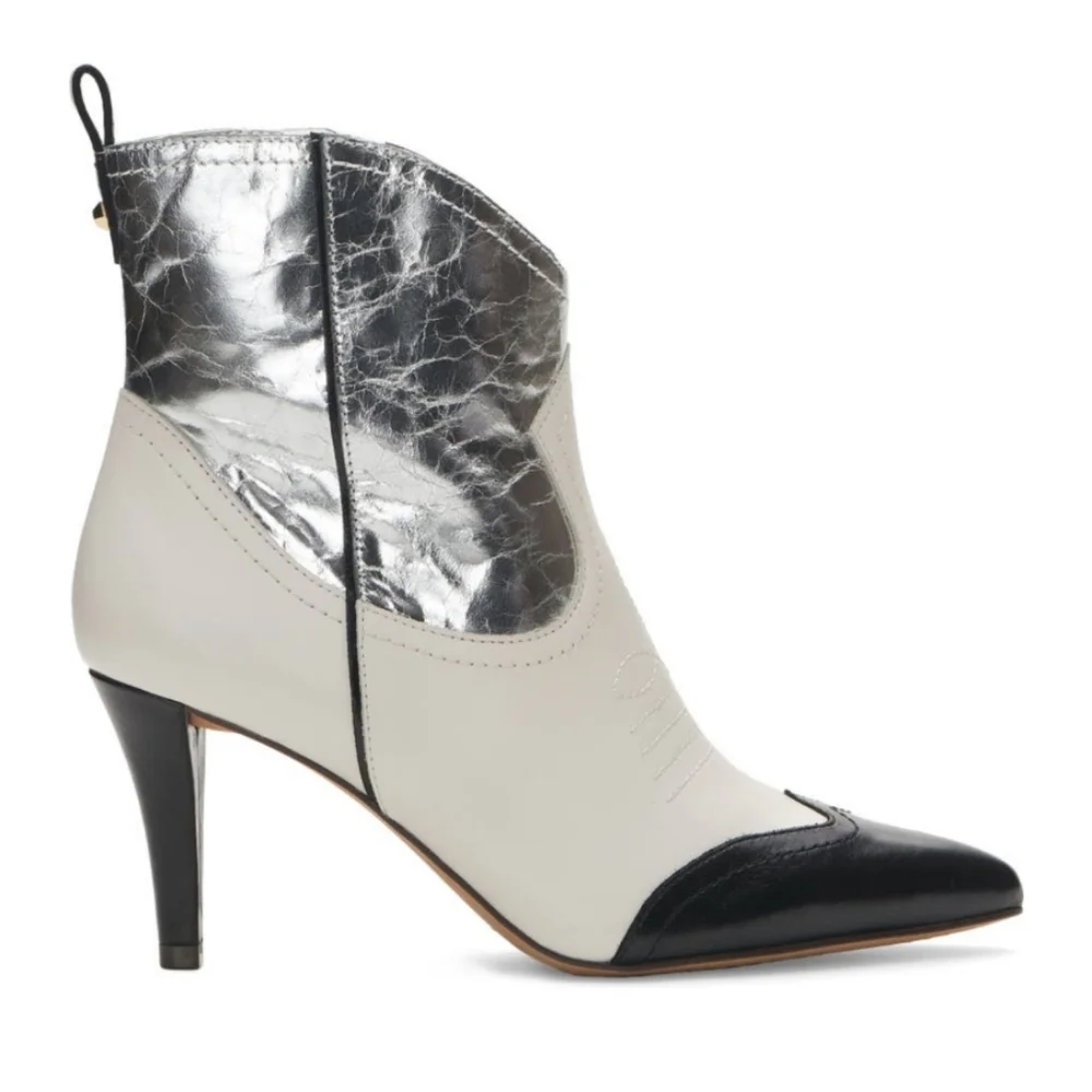 Vince Camuto Saiovell Leather Ankle Cowboy Heeled Western Boot Designer #641 - Picture 3 of 16